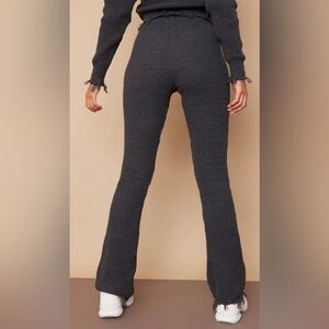 NWT Tall Charcoal Knitted Distressed Straight Leg Flares Size 8